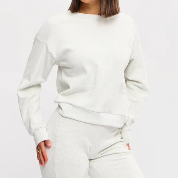 Buffbunny Collection Tops - Heather Grey Cloud Crew Pullover
